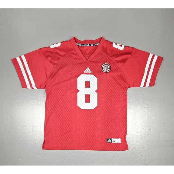 Adidas Nebraska Cornhuskers‎ Football Jersey   #8 Youth XL Red NCAA - Picture 1 of 7